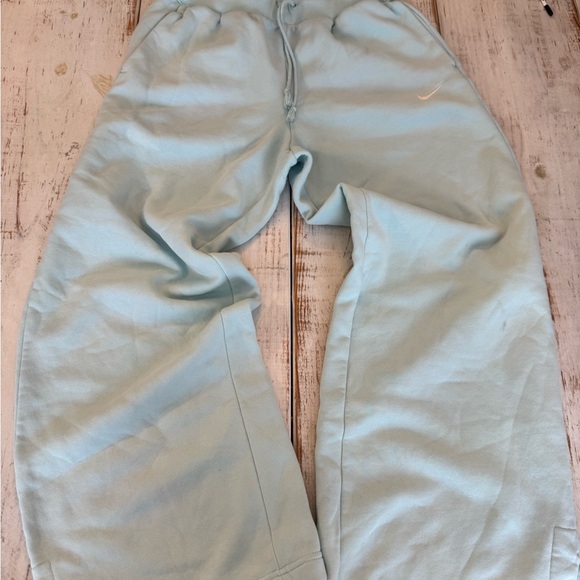 Nike Light Blue/ aqua hue Joggers Women’s size Medium wide leg heavy sweats - Picture 4 of 13